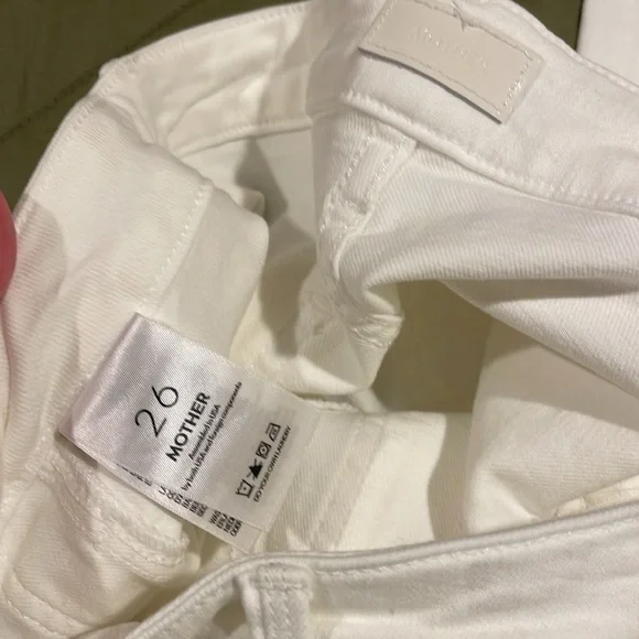 NWT MOTHER WHITE The Private Double Pocket Skimp Jeans size 26